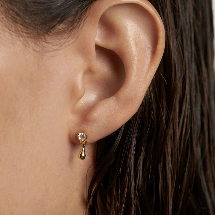 PDPAOLA Gold Water Single Stud Earring