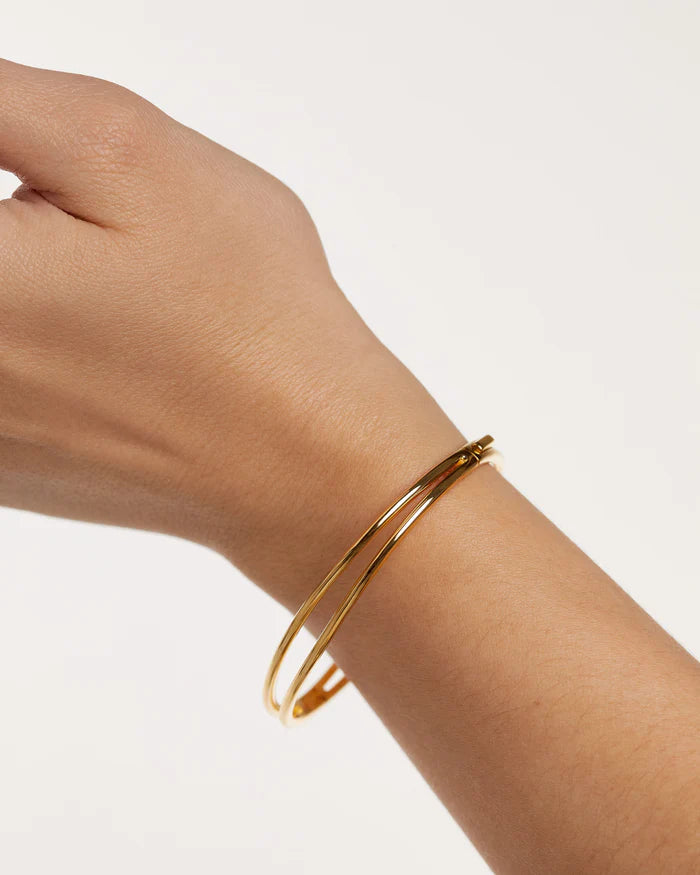 PDPAOLA Gold Twister Bangle