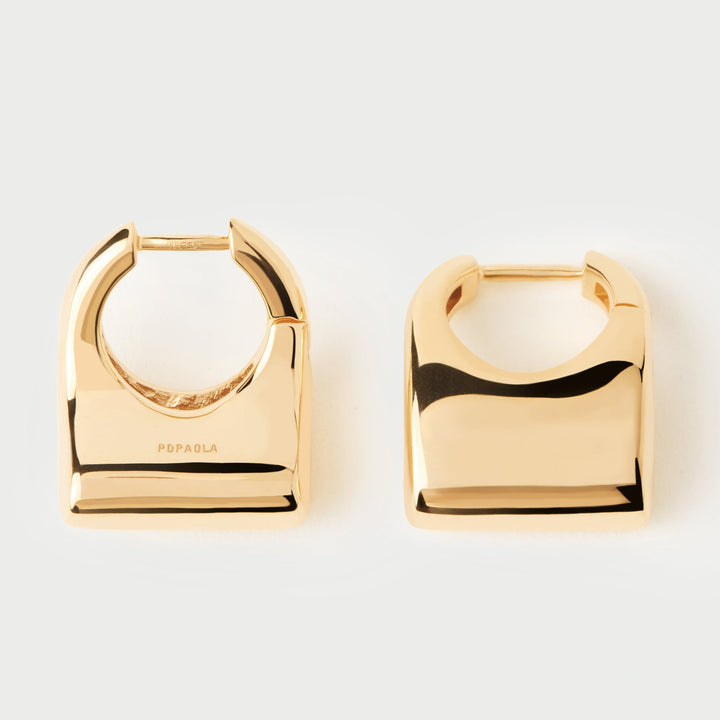 PDPAOLA Gold Medium Ibiza Hoop Earrings