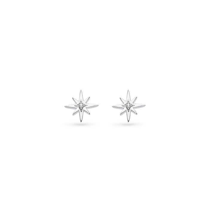 Kit Heath Silver Celeste North Star Pave Stud Earrings