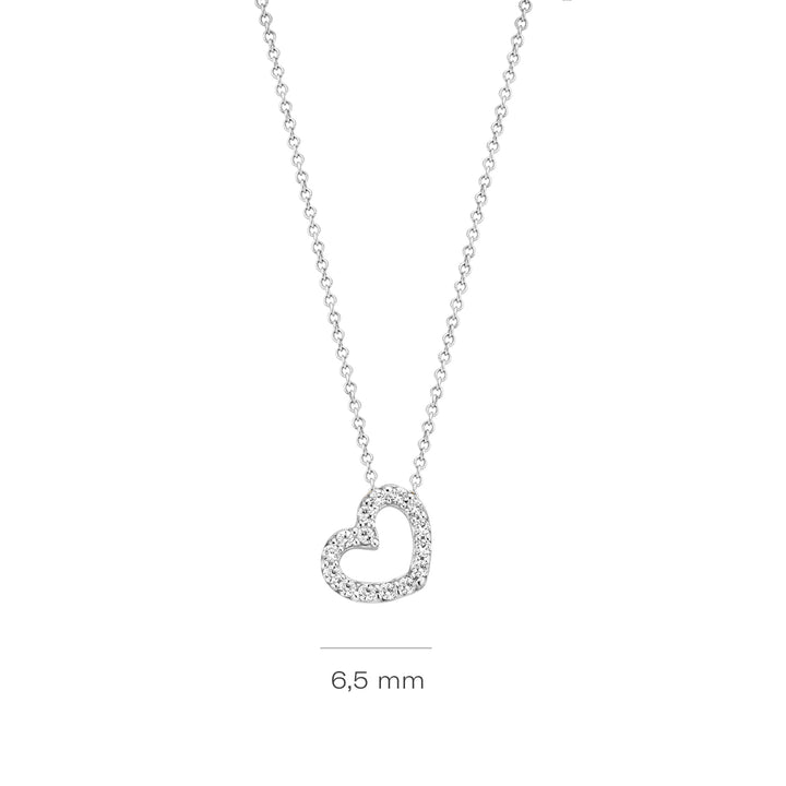 Blush 14ct Solid White Gold Zirconia Heart Necklace