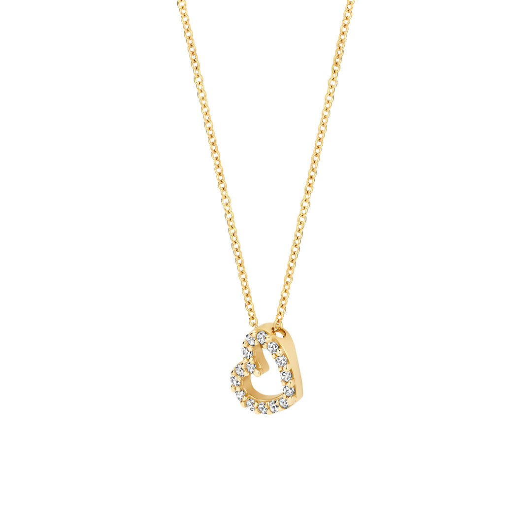 Blush 14ct Solid Gold Zirconia Heart Necklace