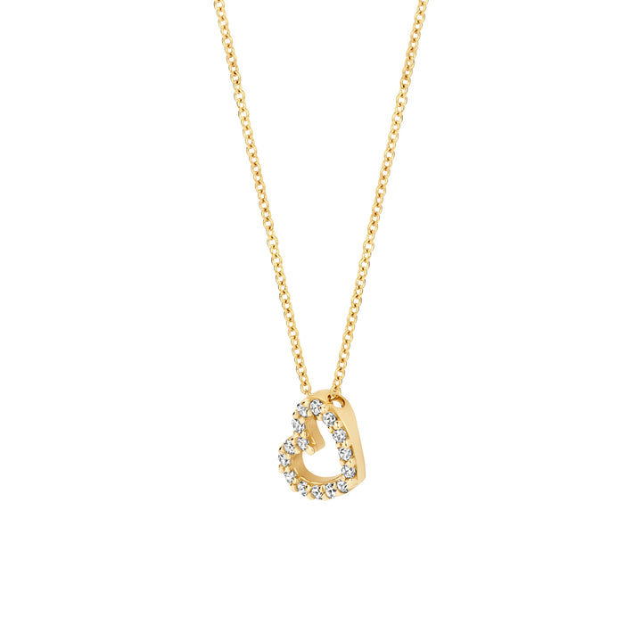 Blush 14ct Solid Gold Zirconia Heart Necklace