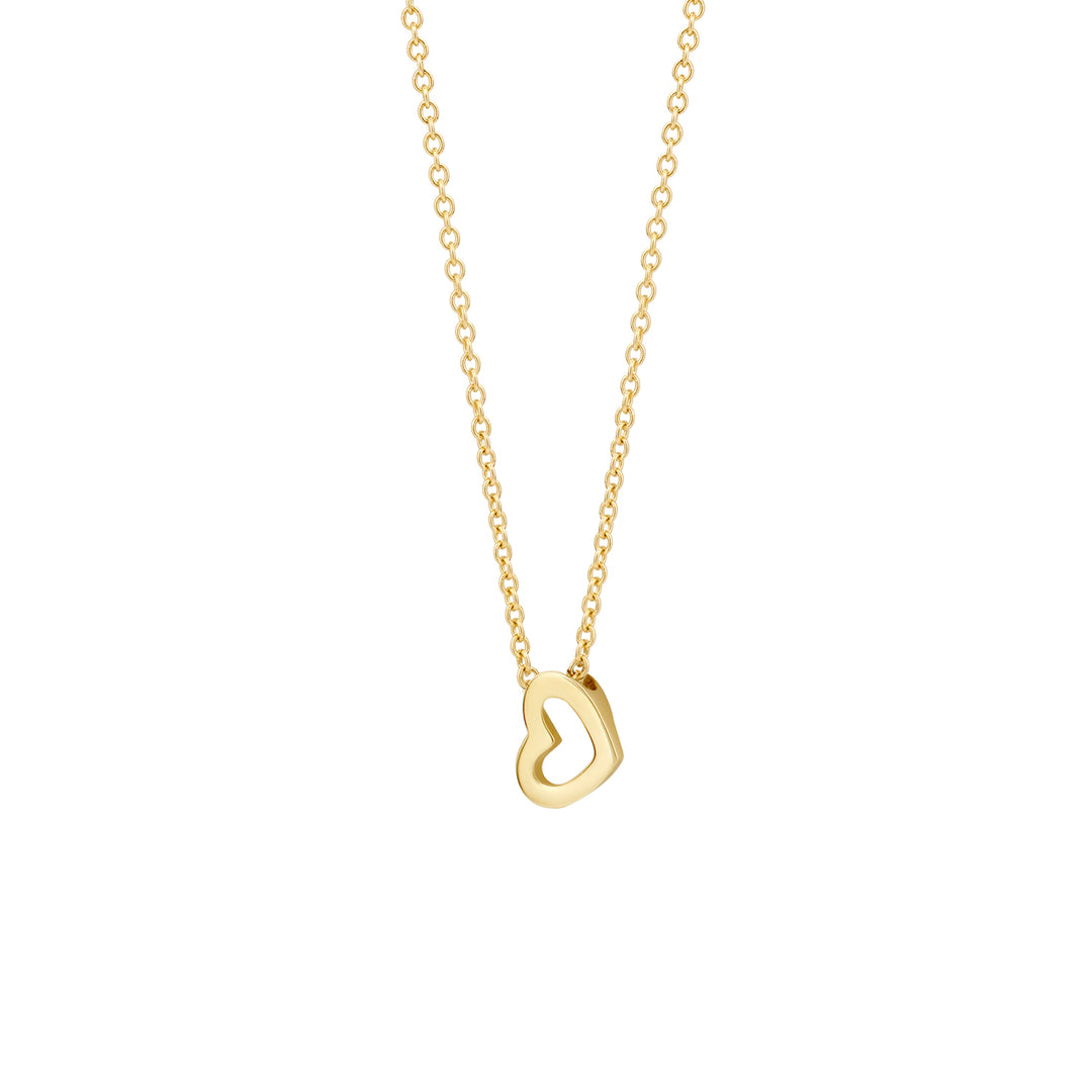 Blush 14ct Solid Gold Open Heart Pendant Necklace