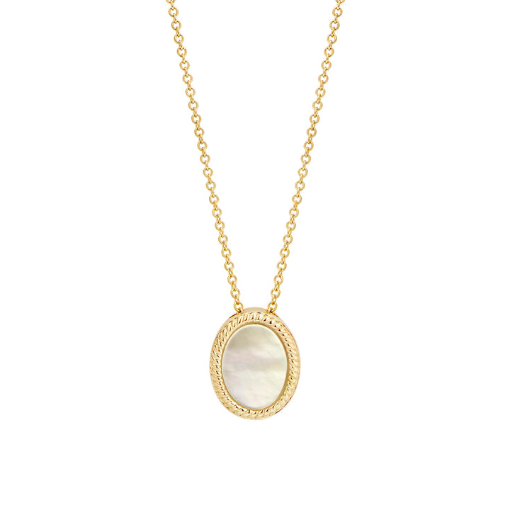 Blush 14ct Solid Gold Mother of Pearl Pendant Necklace