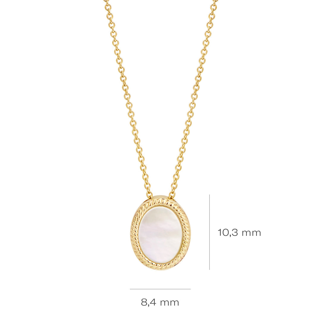 Blush 14ct Solid Gold Mother of Pearl Pendant Necklace