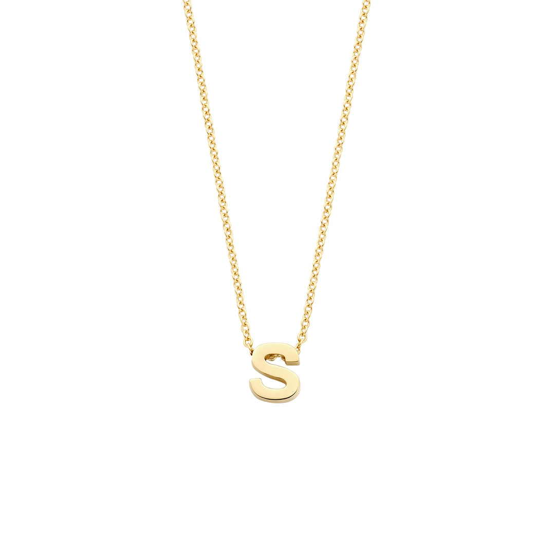 Blush 14ct Solid Gold Letter Pendant Necklace - STORE