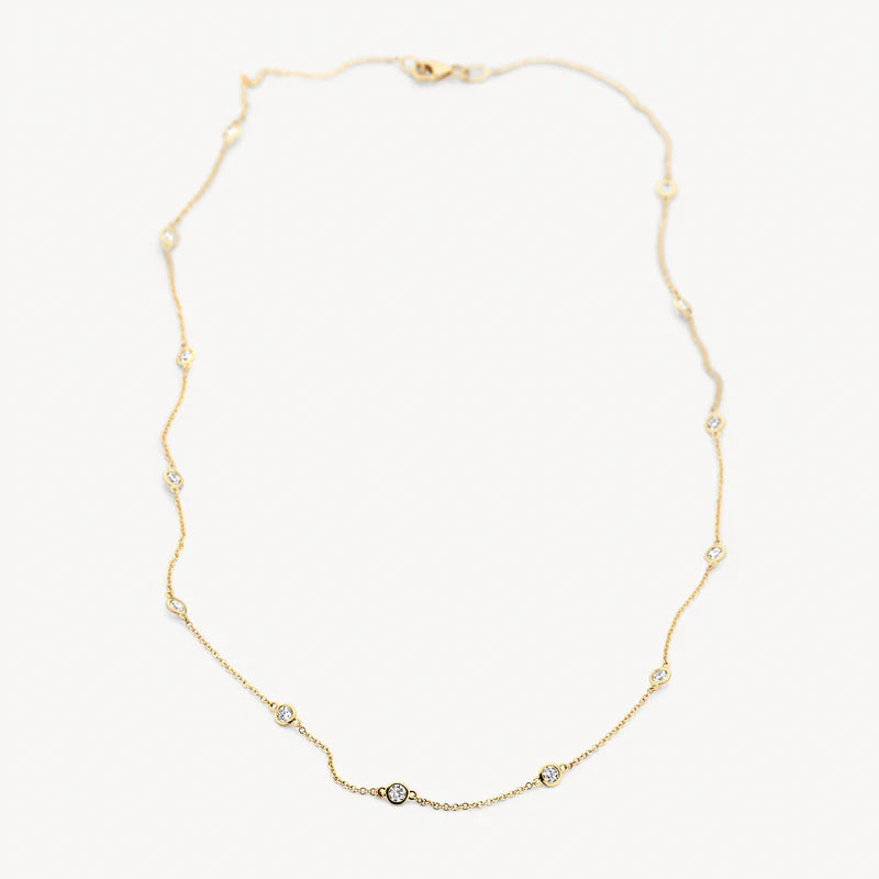 Blush 14ct Solid Gold Zirconia Necklace