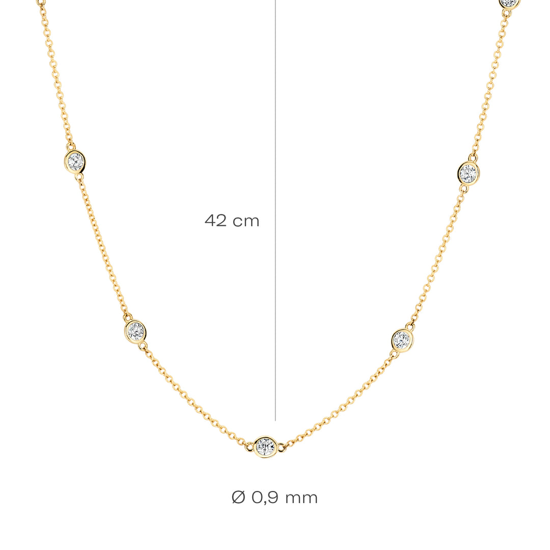 Blush 14ct Solid Gold Zirconia Necklace