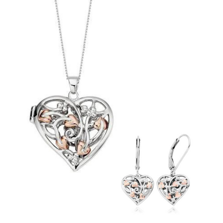 Clogau Fairy Heart Locket & Drop Earrings Set