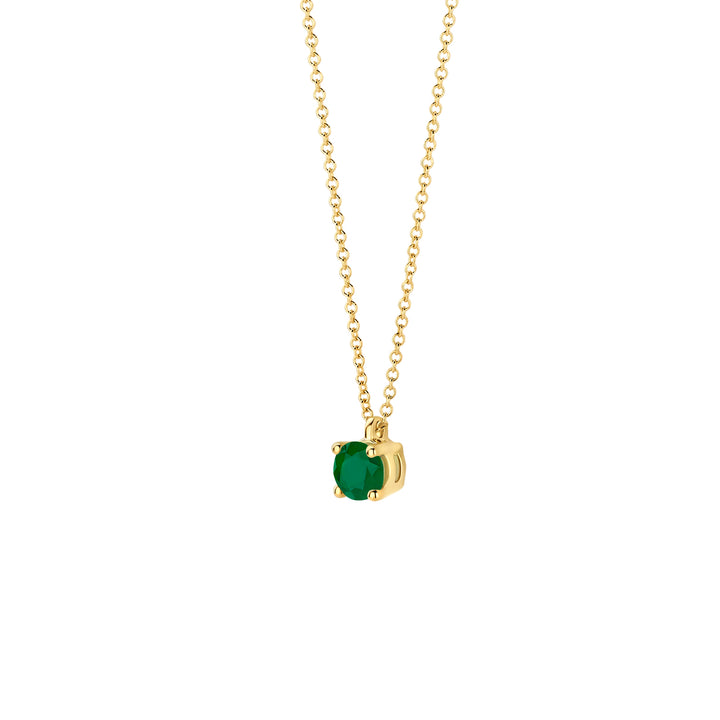 Blush 14ct Solid Gold With Emerald Pendant Necklace