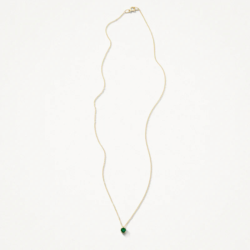 Blush 14ct Solid Gold With Emerald Pendant Necklace