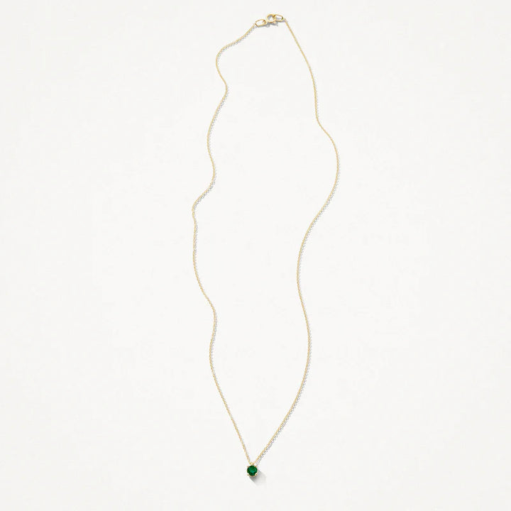 Blush 14ct Solid Gold With Emerald Pendant Necklace