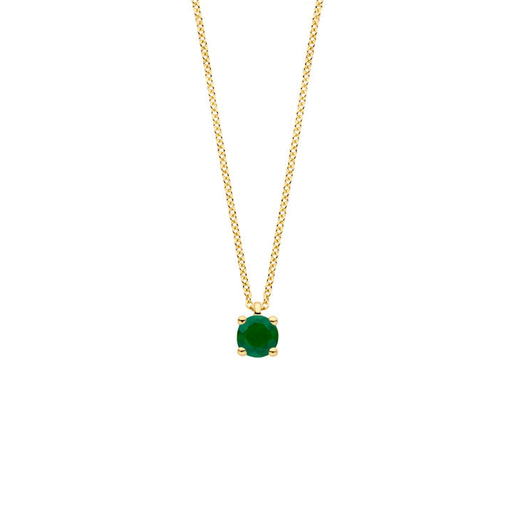 Blush 14ct Solid Gold With Emerald Pendant Necklace