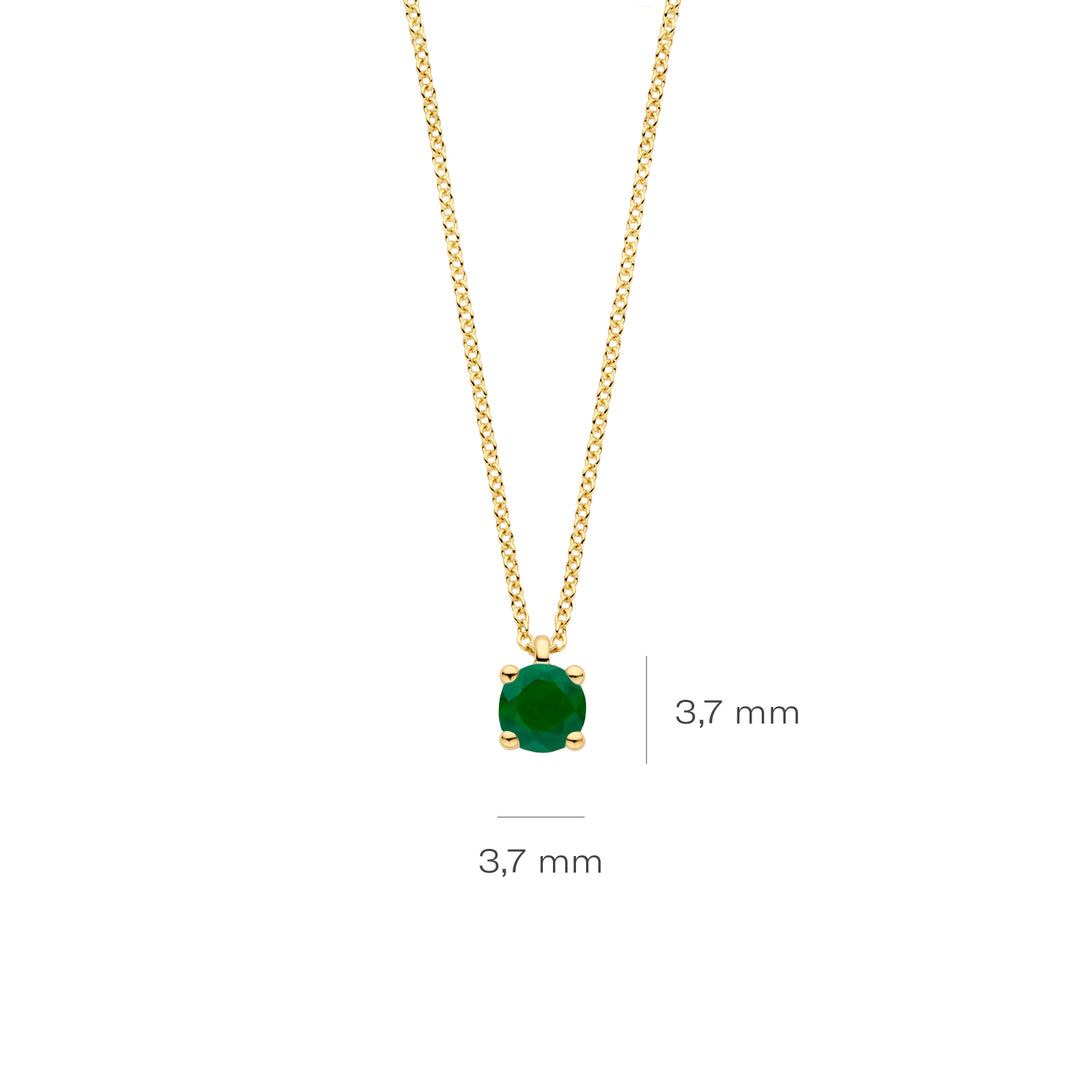 Blush 14ct Solid Gold With Emerald Pendant Necklace