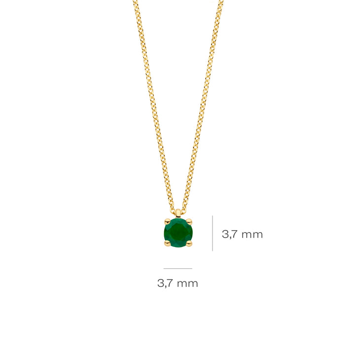 Blush 14ct Solid Gold With Emerald Pendant Necklace