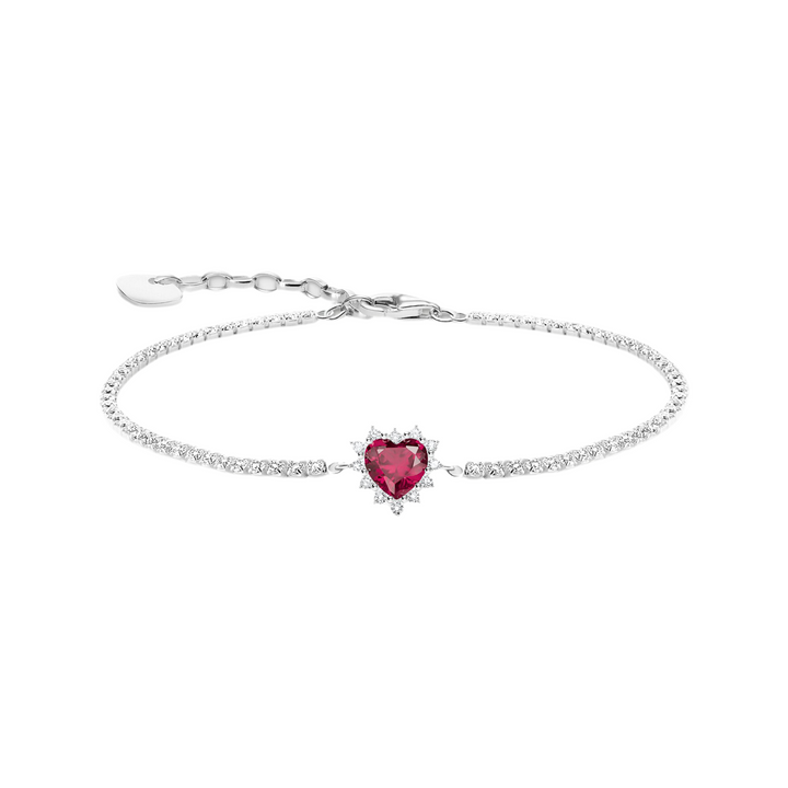 Thomas Sabo Silver Red Heart Romance Bracelet