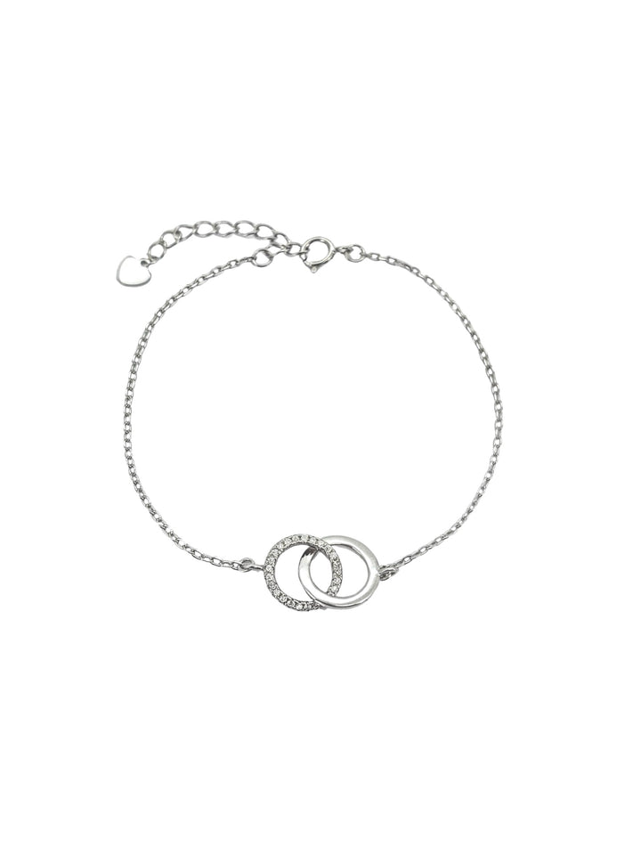 ol&co Silver Sparkling Interlinking Circles Bracelet