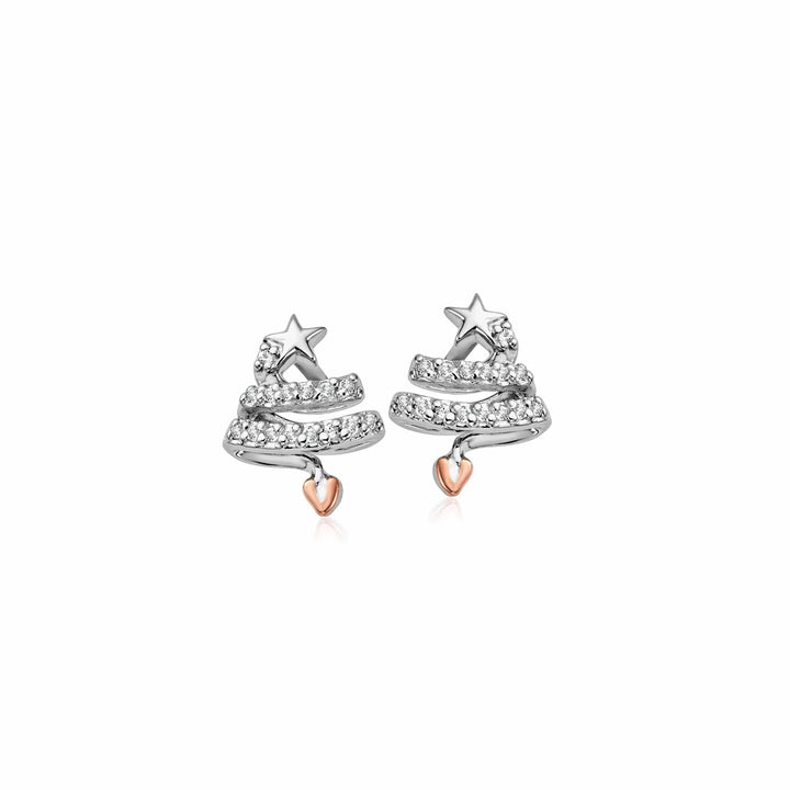 Clogau Silver Christmas Tree Stud Earrings