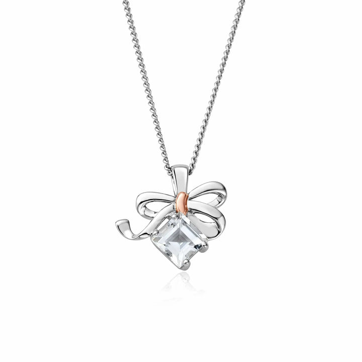 Clogau Silver Christmas Bow Pendant Necklace