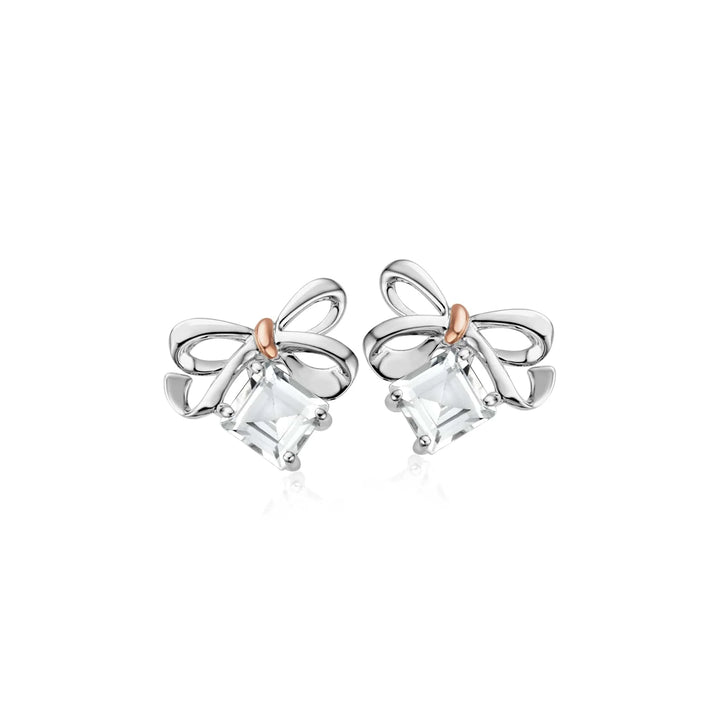 Clogau Silver Bow Stud Earrings