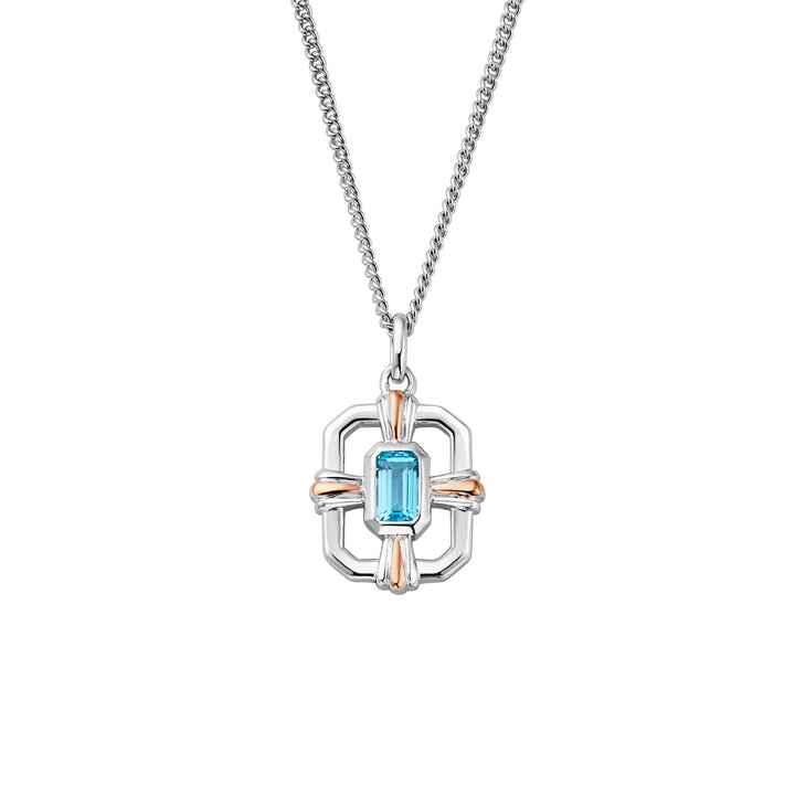 Clogau Enchanted Gateways Silver And Swiss Blue Topaz Necklace