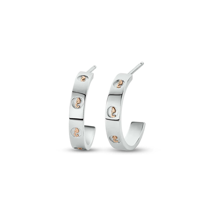 Clogau Insignia Silver Slim Half Hoop Earrings