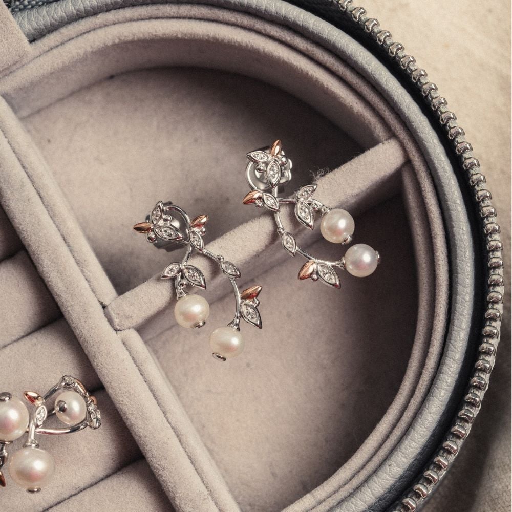 Clogau Lily of the Valley Pearl Drop Earrings