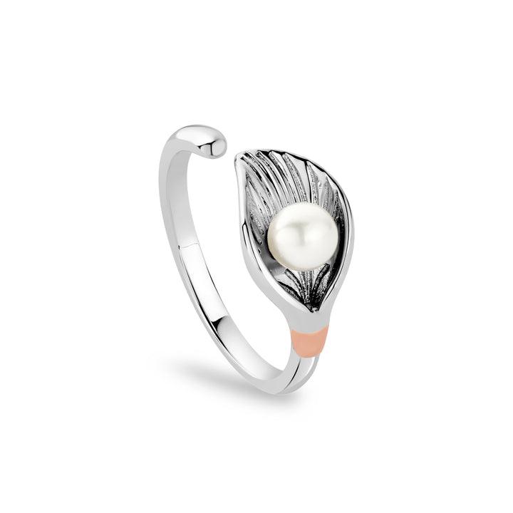 Clogau Silver and Pearl Beachcomber Shell Ring