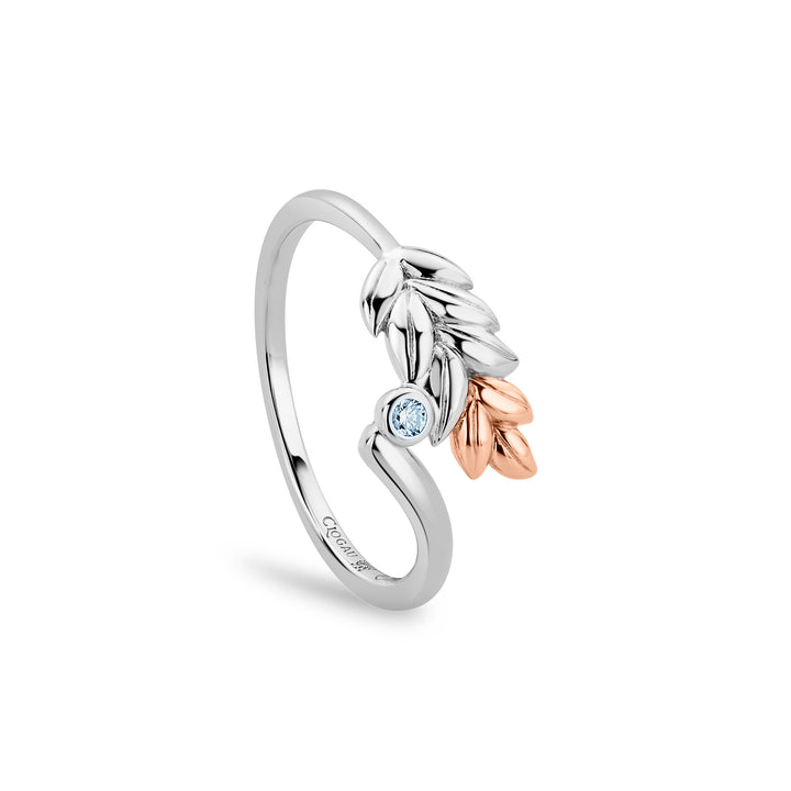 Clogau Lilibet Silver And Sky Blue Topaz Ring