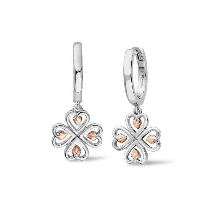 Clogau Tree Of Life Silver Heart Drop Earrings