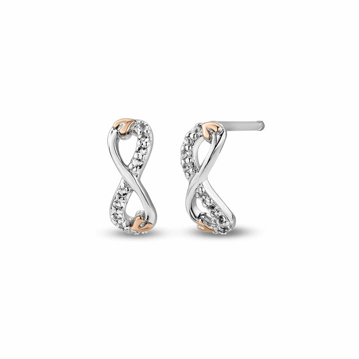 Clogau Tree of Life Silver Infinity Stud Topaz Earrings