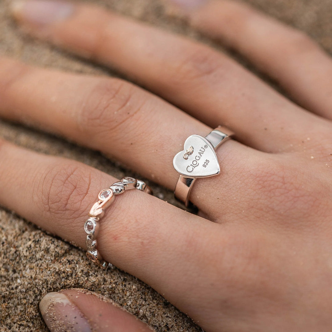 Clogau White Topaz Tree Of Life Silver Stacking Ring