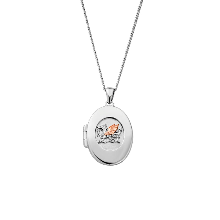 Clogau Silver Welsh Dragon Locket Necklace