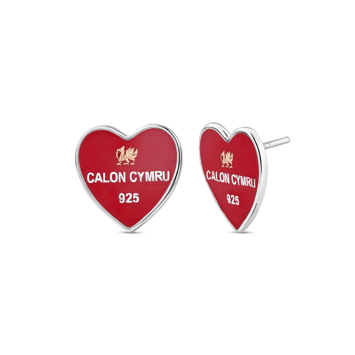 Clogau Welsh Heart Silver Stud Earrings