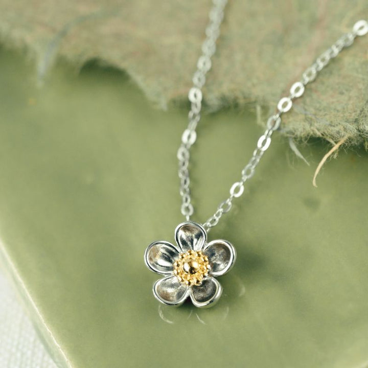 Kit Heath Silver Blossom Wood Rose Necklace