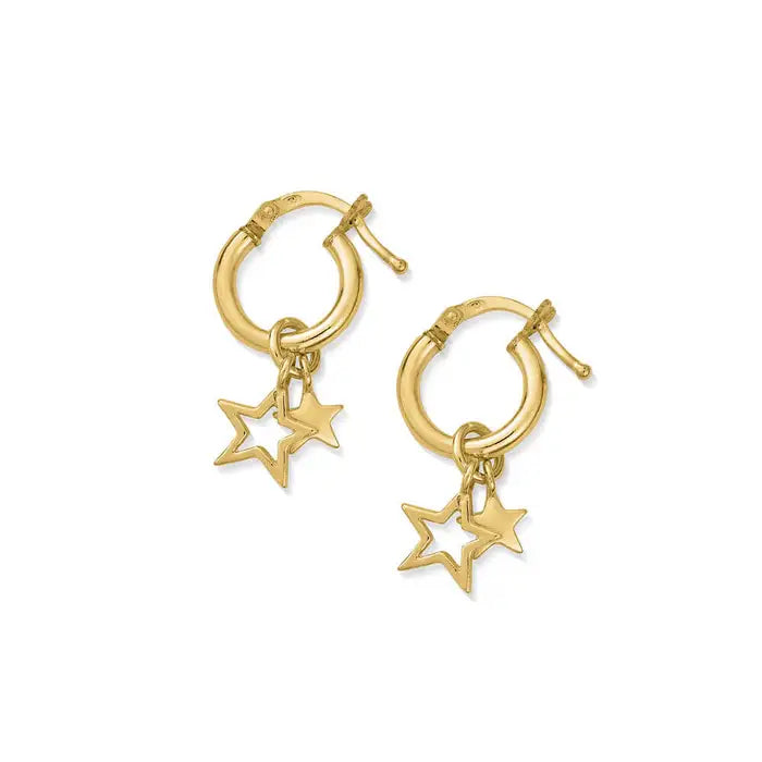 ChloBo Gold Double Star Hoops