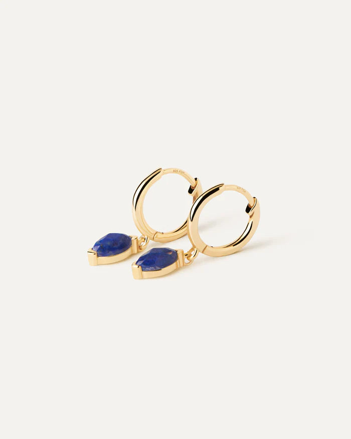 PDPAOLA Gold Lapis Lazuli Nomad Hoops