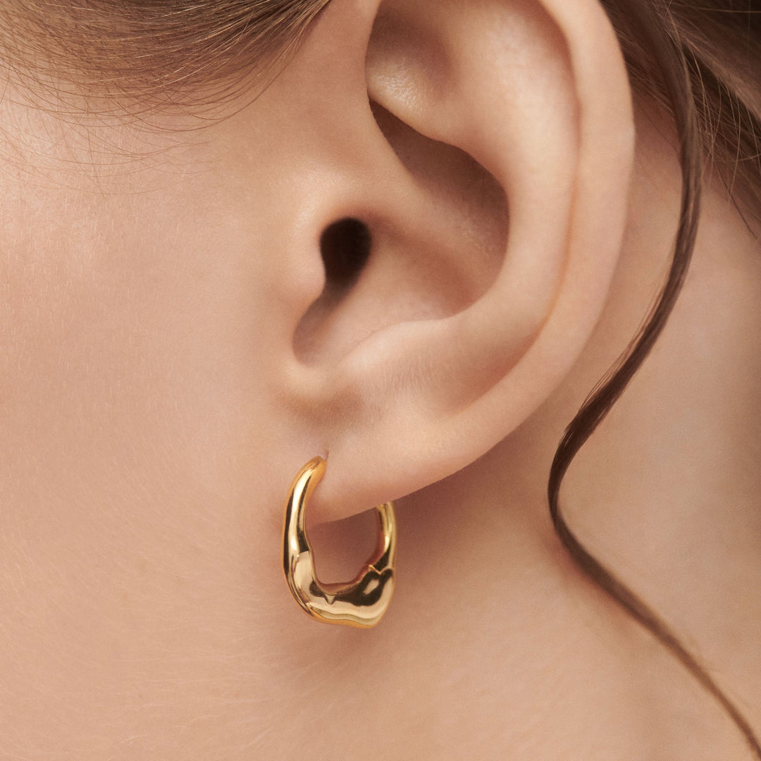 PDPAOLA Gold Mini Magma Hoop Earrings