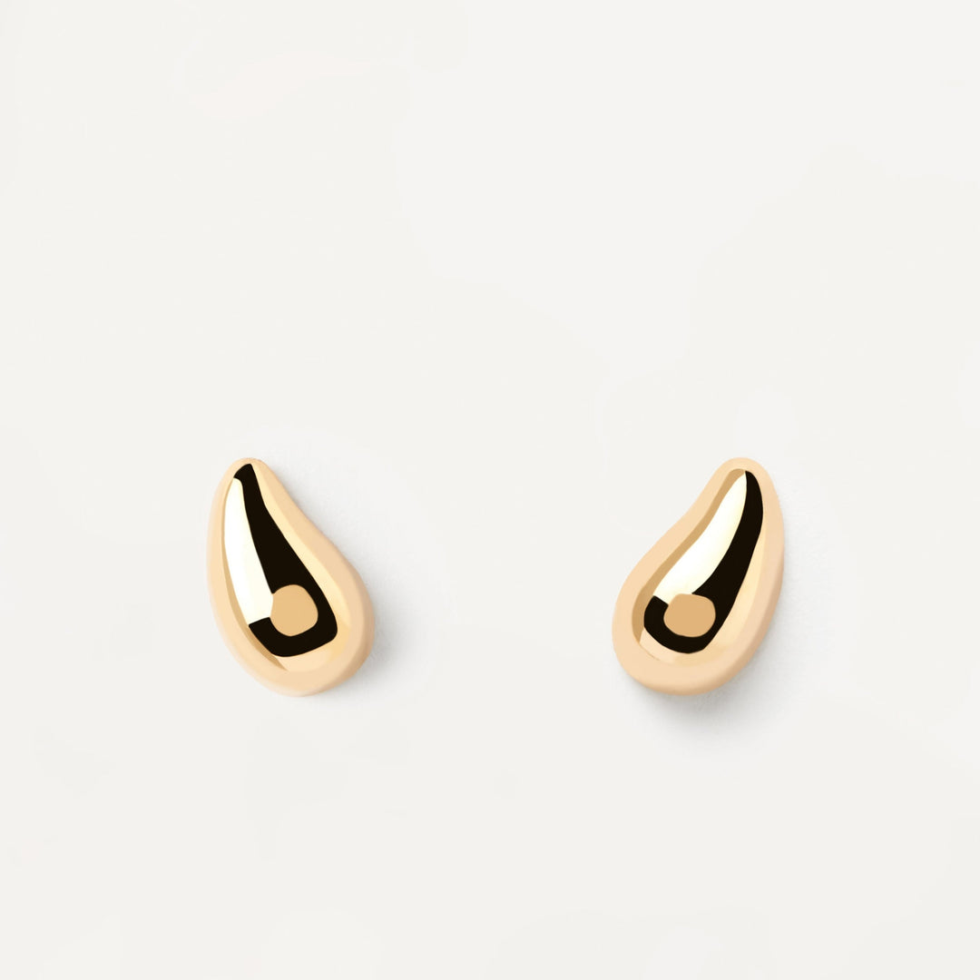 PDPAOLA Gold Drop Stud Earrings