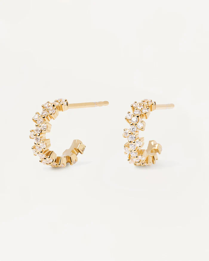 PDPAOLA Gold Little Crown Earrings