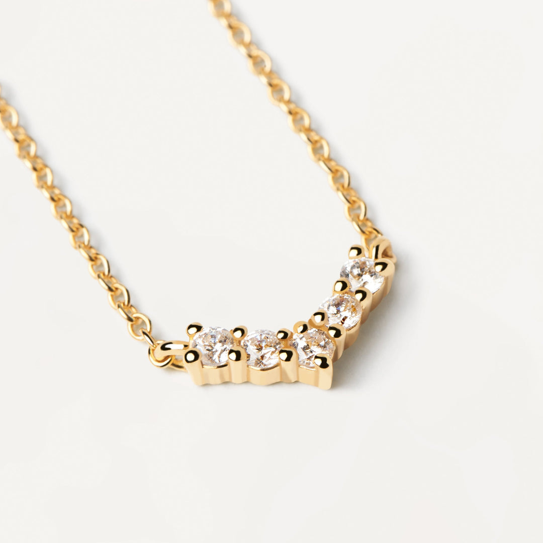 PDPAOLA Gold Mini Crown Necklace