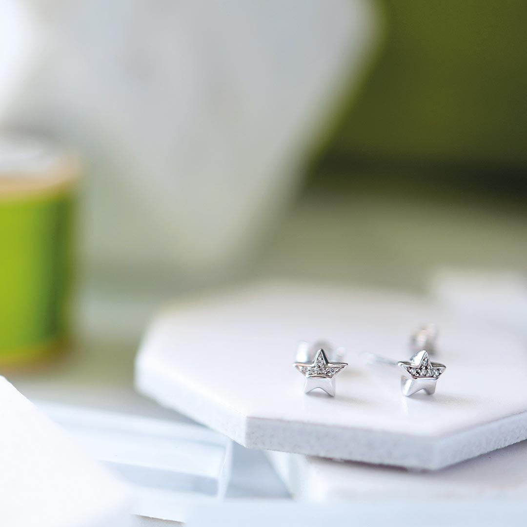 Kit Heath Silver Miniatures Starlight Pave Stud Earrings