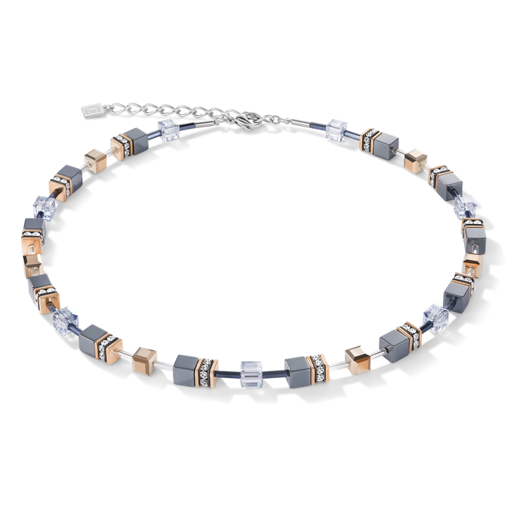 Coeur De Lion Silver GeoCube Ice Blue Necklace