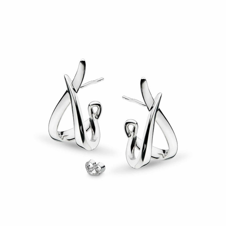 Kit Heath Silver Entwine Twine Twist Hoop Earrings