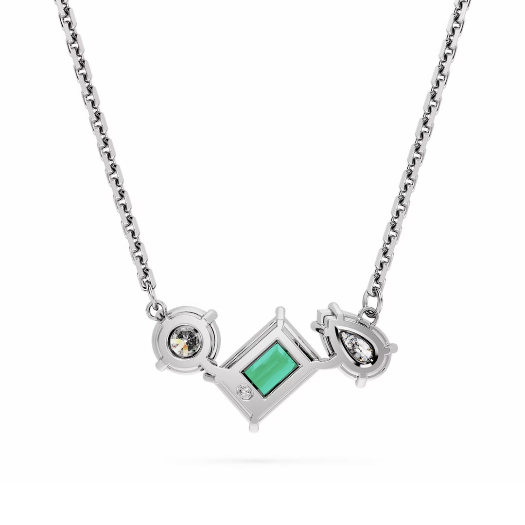 Swarovski Silver Mesmera Mixed Cut Green Necklace