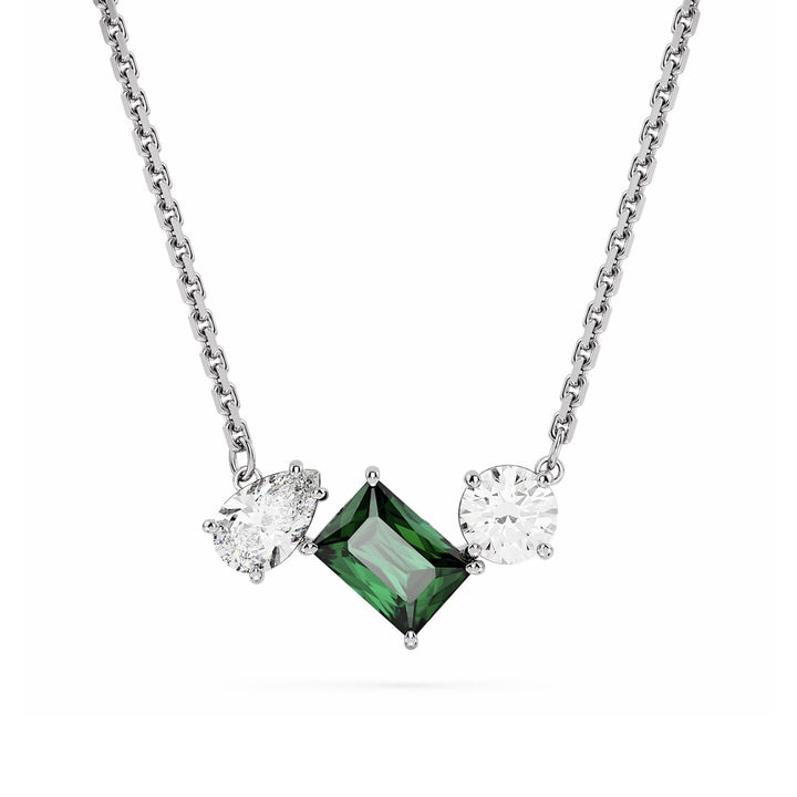 Swarovski Silver Mesmera Mixed Cut Green Necklace