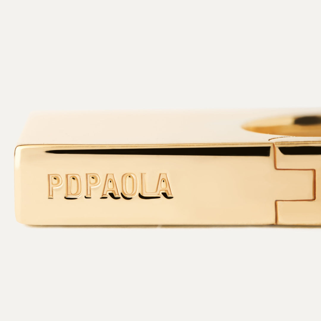 PDPAOLA Gold Chicago Hoop Earrings