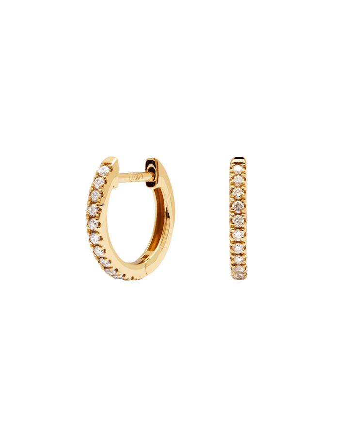 PDPAOLA 18ct Solid Gold Diamond Eternity Min Hoop Earrings