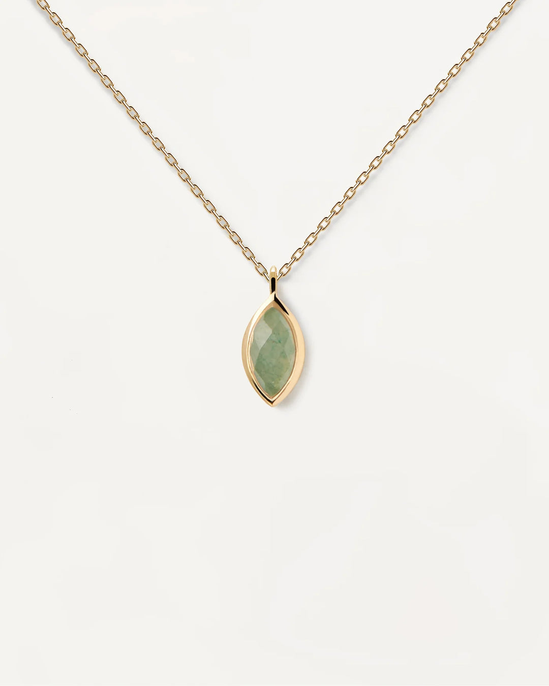 PDPAOLA Gold Green Aventurine Nomad Necklace